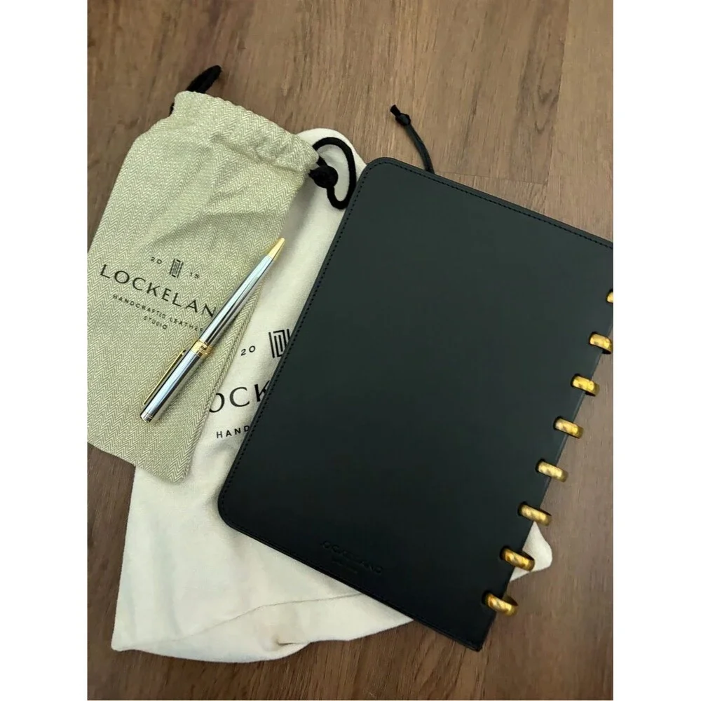 Lockeland Leather Infinity Lined Notebook & Pen Set Genuine Leather Collectors